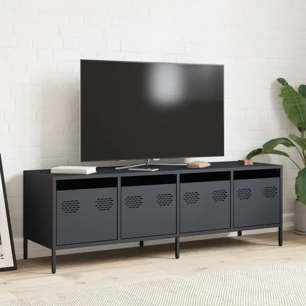 Tv Cabinet Anthracite 135x39x43.5 Cm Cold-rolled Steel Vidaxl thumbnail