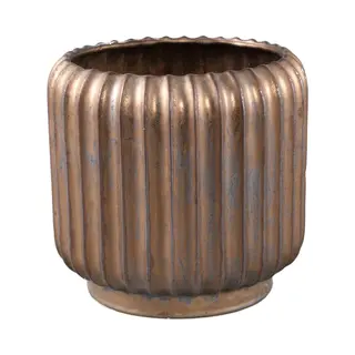 Ptmd Collection Ptmd Bloempot Eevie - 26x26x26 Cm - Keramiek - Brons