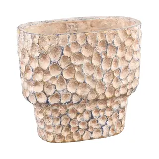 Ptmd Collection Ptmd Bloempot Liselot - 30x15x28 Cm - Cement - Bruin