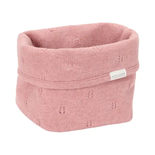 Little Dutch Wickeltischkörbchen Körbchen Korb Utensilo Organizer Für Den Wickeltisch Baby Strick Klein Pink Blush - Pure thumbnail