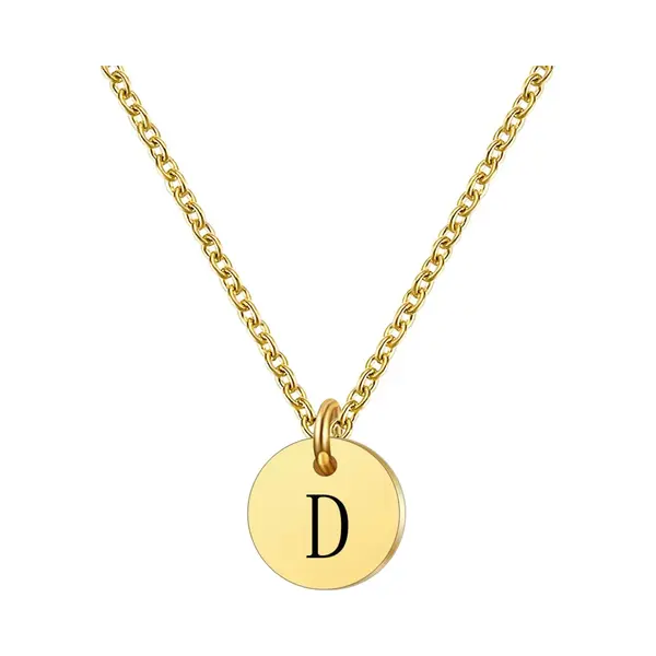 Marama - Ketting Letter D - Rvs-Gold Plated - Dames - Cadeau - Goud - Ronde Hanger - Collier - Luxe Geschenkverpakking thumbnail