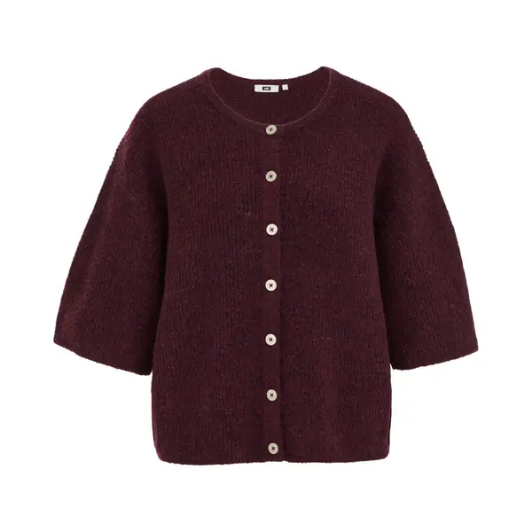 We Fashion Gebreid Vest Donkerrood thumbnail