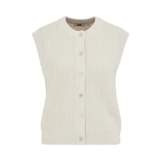 We Fashion Gebreide Bodywarmer Natuurwit