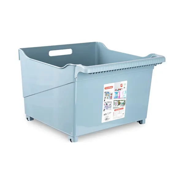 Plasticforte Opberg Trolley Container - Ijsblauw - Op Wieltjes - L39 X B38 X H26 Cm - Kunststof - Opslag Box/bak - 38 Liter thumbnail