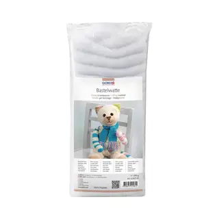 Glorex Hobby Vulmateriaal Wattevlies - Wasbaar - Voor Knuffels/kussens/kleding - 250 Gram - Polyester - Watten Laagjes - Vulwatten