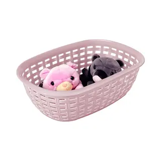 Hega Hogar Opbergmandje/kastmandje - Roze - 2 Liter - Kunststof - 18 X 25 X 7 Cm - Kleine Opslag Bakjes - Manden