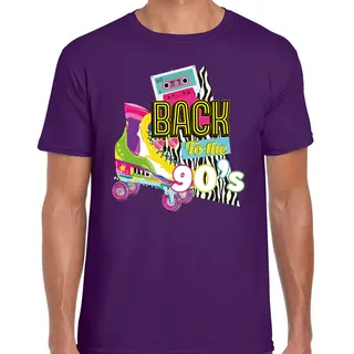 Bellatio Decorations Verkleed Shirt Heren - Back To The 90s - Paars - Jaren 90 - Foute Party Xxl