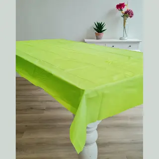 Givi Italia Feest Tafelkleed Van Pvc - 2x - Lime Groen - 240 X 140 Cm - Tafel Versiering - Kunststof Tafelkleden