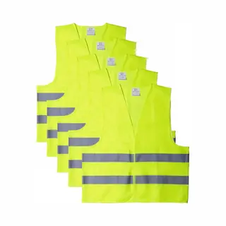 Veiligheidshesje - 5x - Met Reflectie - Veiligheidsvest - Reflectievest - Veiligheidshesje - Geel