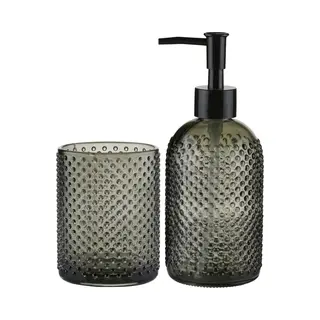 Arti Casa Zeeppompje/dispenser - Incl. Extra Drinkglas - Donkergroen - Glas - 15 X 19 X 8 Cm - Zeeppomp En Beker