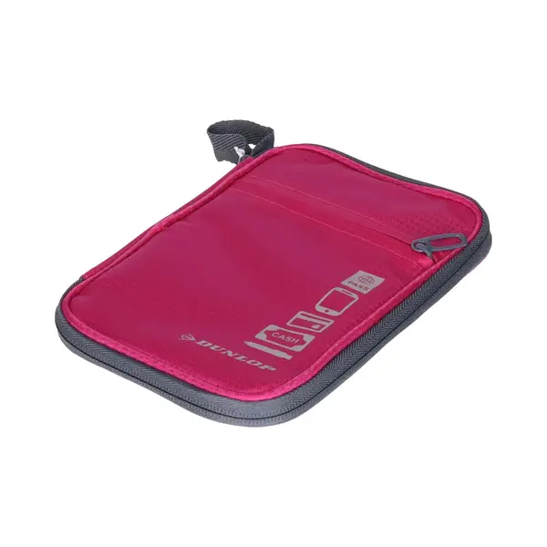 Dunlop Reisportemonnee - Roze - 13 X 20.5 Cm - Bevestigingslus - Diverse Vakken - Polyester - Documenten Tasje thumbnail
