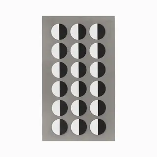 Rico Design Hobby Stickers - 144x Stuks - Rondjes Zwart/wit - Sticker Etiketten - D15 Mm - Oogjes - Kantoor - Scrapbook - Knutselmateriaal