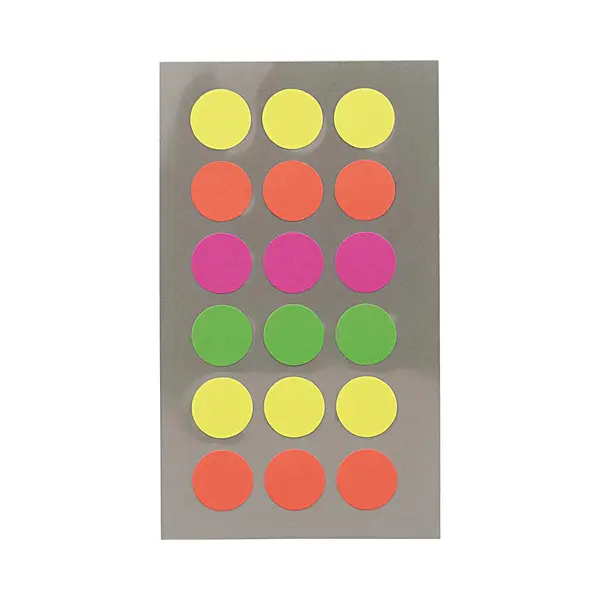 Hobby Stickers - 216x Stuks - D15 Mm - Neon Kleuren Ronde Stickers - Kantoor Stickers - Scrapbook - Knutselmateriaal thumbnail