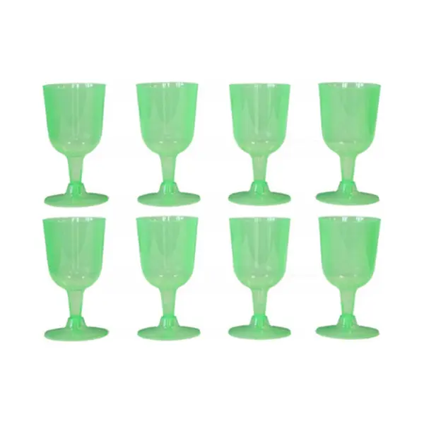 Plasticforte Excellent Houseware Wijnglazen - 8x - Groen - Kunststof - 160ml - Herbruikbaar Wijnglas thumbnail