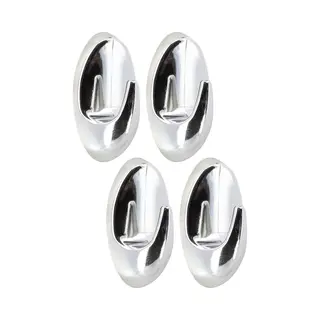Tendance Plakhaakjes - 3 X 3 X 5 Cm - Zelfklevende Ophang Haakjes - 4x Stuks - Kunststof - Zilver - Keuken/badkamer Haken