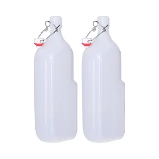 Cm Beugelfles/weckfles - 2x - Wit - Kunststof - 1, 5 Liter - Waterfles - Met Handvat - Grote Container
