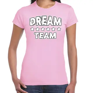 Bellatio Decorations Cadeau Sport T-shirt Dames - Dream Team - Licht Roze - Team Building - Sportkleding Dames Xxl