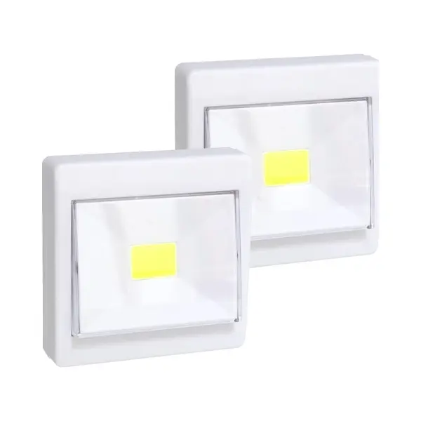 Gerimport Kastlamp - 2x - Schakelaar - Led Lampen - Wit - 8.7 X 8.7 Cm thumbnail