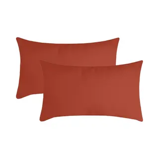 Stof Textile Sierkussen Nelson - 2x - Terracotta - 30 X 50 Cm - Bank Kussens - Zitkussens - Binnen/buiten - Polyester