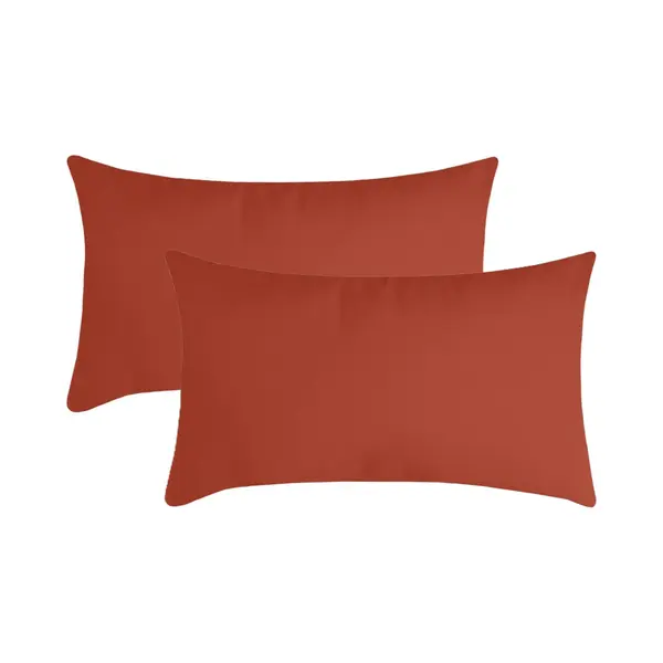 Stof Textile Sierkussen Nelson - 2x - Terracotta - 30 X 50 Cm - Bank Kussens - Zitkussens - Binnen/buiten - Polyester thumbnail