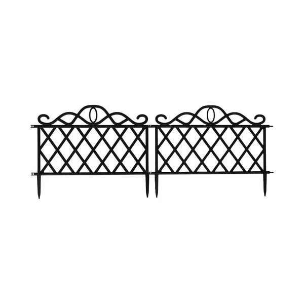 Gerimport Tuinhekjes - 8x Stuks - Kunststof - 480 Cm - 48 X 36 Cm - Zwart - Borderrand - Tuinafscheiding thumbnail