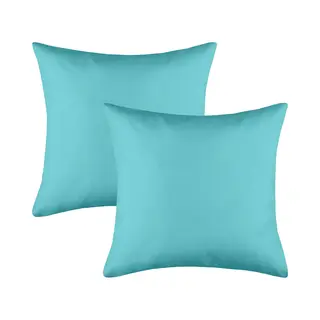 Stof Textile Sierkussen Hawaii - 2x - Aqua Blauw - 40 X 40 Cm - Bank Kussens - Binnen/buiten - Polyester