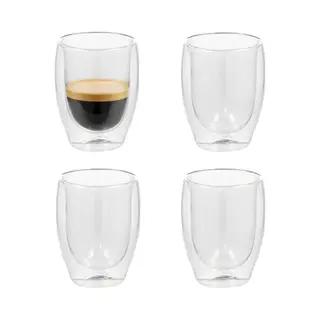 Gerimport Thee Glazen Luz - 4x - Dubbelwandig - Glas - 350 Ml - D9 X H12 Cm