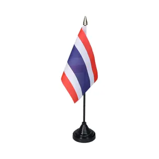 Vlag Thailand Tafelvlaggetjes - 1x Stuks - 10 X 15 Cm Vlag - Zwarte Standaard - Supporters - Versiering - Sport - Fans - Thailand