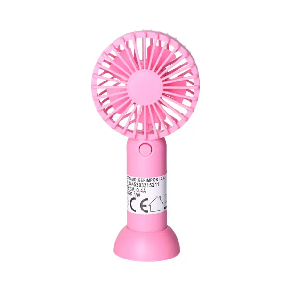 Gerimport Mini Ventilator/handventilator - 8 X 5 X 16 Cm - Roze - Verkoeling In Zomer thumbnail