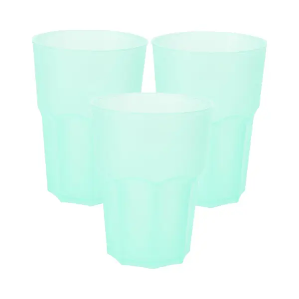 Excellent Houseware Drinkbekers - 12x - Groen - Kunststof - 480 Ml - Onbreekbare Camping En Kinder Bekers thumbnail
