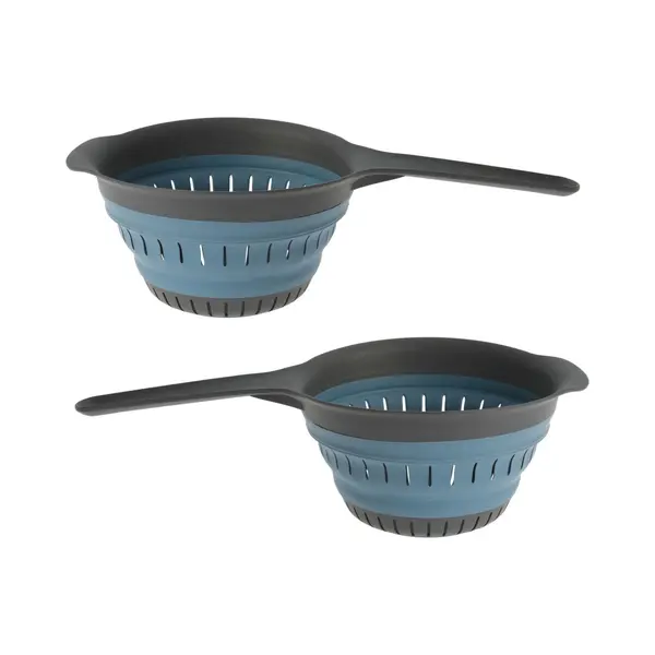 Excellent Houseware Opvouwbaar Keuken Vergiet - 2x - Zwart/blauw - 37 X 19 Cm - Afgieten thumbnail