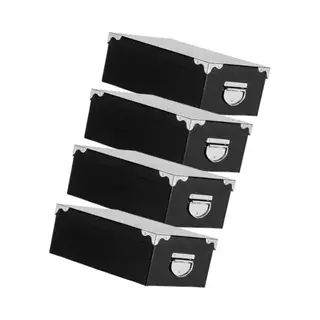 5Five Spullen Opbergdoos Box - 4x - Zwart - 28 X 20 X 11 Cm - Karton - Diverse Toepassingen - Opslagbox
