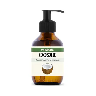 Puturals Kokosolie 100% Biologisch - 150ml - Vloeibaar, Koudgeperst En Puur - Kokosolie Als Huidolie, Haarolie En Massage Olie - Rijk Aan Vetzuren -