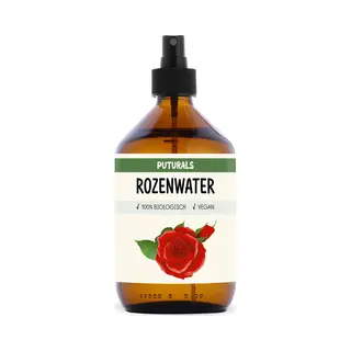 Puturals Rozenwater 100% Biologisch - 500ml - Puur En Vegan - Rozenwater Voor Gezicht En Haar - Zonder Alcohol