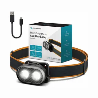 Inlustro Oplaadbare Led Hoofdlamp - IPX6 Waterdicht - Verstelbaar Verlichting Met 11 Lichtstanden - Voor Hardlopen, Klussen, Fietsen, Hiking, Camping