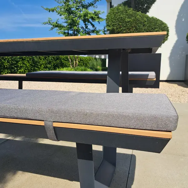 LuLu Wonen – Picknicktafel Picknickbank Kussen – 150 X 30 Cm – 4 Cm Dik | Zand, Taupe | Set Van 2 Kussens | Waterafstotend Buitenkussen thumbnail
