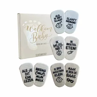 unbrandedn SilverandCoco® Baby Sokjes Met Tekst | Geboorte Geschenkset Sokken Antislip Katoen | Kraam Pakket Cadeau Gift Set | Shower Cadeautjes Geschenk |