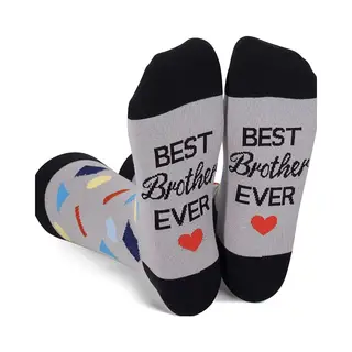 SilverAndCoco® - Broer Sokken / Gekke Vrolijke Foute Kleding / Leuke Grappige Dikke Warme Man Socks / Broertje Verjaardag Geschenk Accessoires Sok