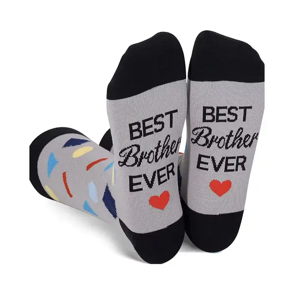 SilverAndCoco® - Broer Sokken / Gekke Vrolijke Foute Kleding / Leuke Grappige Dikke Warme Man Socks / Broertje Verjaardag Geschenk Accessoires Sok thumbnail
