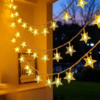 Flooq - Kerstverlichting Sterren 50 Led's - Kerstdecoratie Voor Binnen - Kerstboomversiering - Ster - Buiten