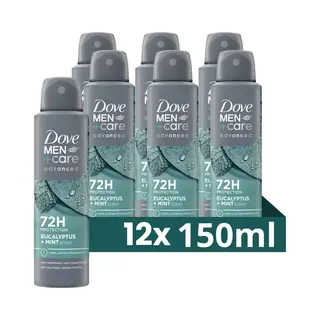 Dove Men+Care Dove M+C Eucalyptus + Mint Deo 150ml - 12 Stuks - Voordeelverpakking