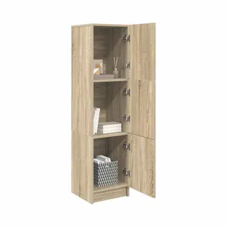 VidaXL Highboard Sonoma Oak 31.5 X 32 X 124 Cm Engineered Wood, Stylish Dining Room Highboard, Rectangular Wood Storage Cabinet, Modern Decor,