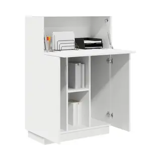 Vidaxl - Desk With Shelf White 71.5 X 31.5 X 106.5 Cm Engineered Wood