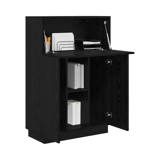 Vidaxl - Desk With Door Black Oak 71.5 X 31.5 X 106.5 Cm Engineered Wood