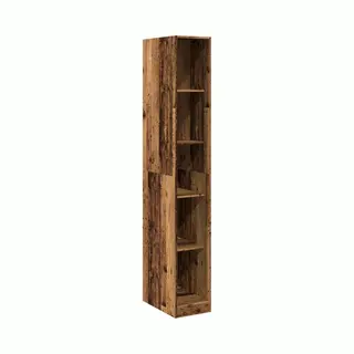 VidaXL Wardrobe Armoire Closet Clothes Organiser – Old Wood/Brown, Engineered Wood, 30 X 50 X 200 Cm – 5 Compartments