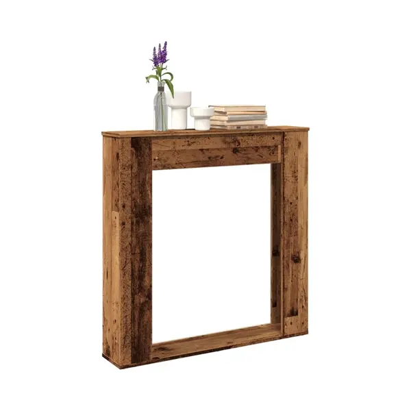 Fireplace Surround Old Wood 100x20x100 Cm Engineered Wood Vidaxl thumbnail