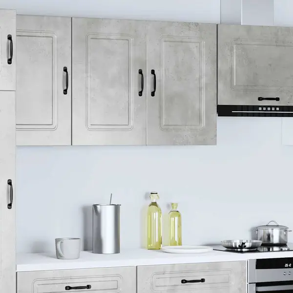 VidaXL Kitchen Wall Cabinet - Engineered Wood, Concrete Grey, 80x31x60 Cm, Storage For Kitchen, Bedroom, Living Room thumbnail