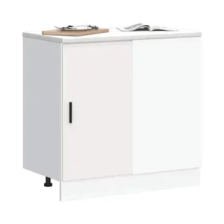 Kitchen Base Cabinet Lyon White Engineered Wood Vidaxl