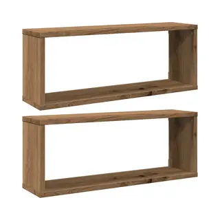 VidaXL Wall Cube Shelves - Floating Wall-mounted Shelf Set - Artisan Oak - Engineered Wood - Modern Storage Solution For Living Room/bedroom -