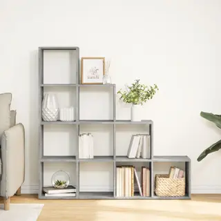 Vidaxl - Room Divider Bookcase 4-tier Concrete Grey 131.5x29x131.5 Cm Engineered Wood